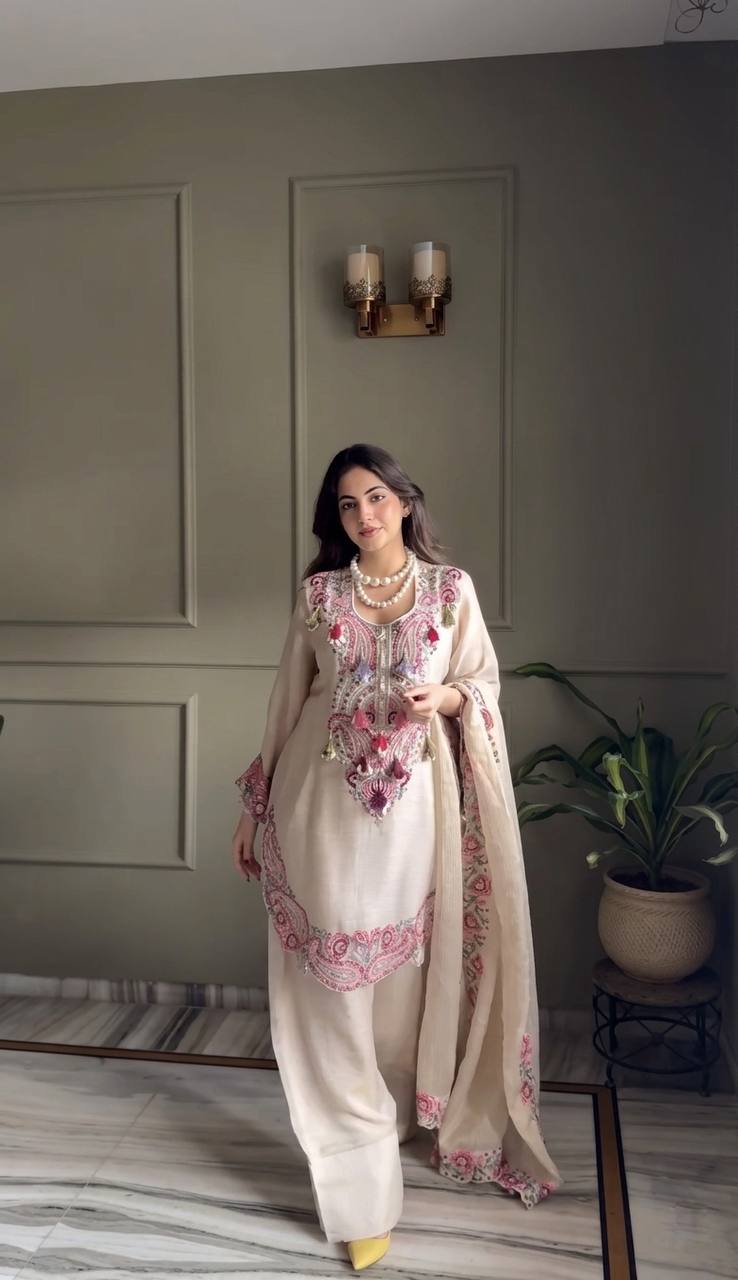 Royal Georgette Farshi Suit Ensemble