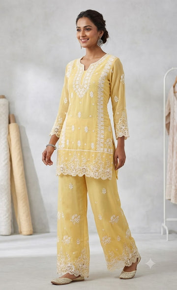 trending cuttwork outfit kurta-set