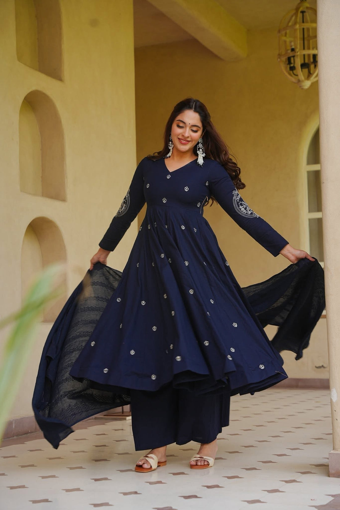 Nayra Designer Roman Silk Suit Set