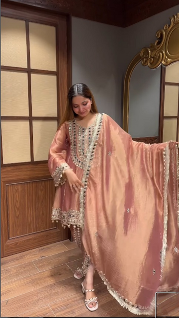 Royal Mirror Work Anarkali Set