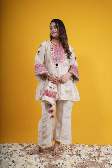 Premium Pure shimmer Tissue Silk Top & Pant