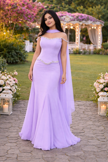 Luxury Lavender Stone Corset Lehenga Set – Designer Party & Occasion Wear