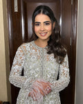 Close-up view of Designer Western Top with sequence embroidery, net embroidered belt, and intricate detailing on the fabric.