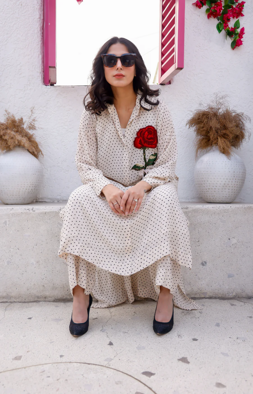 Chiffon & Modal Cotton Suit Set with Intricate Hand Embroidery
