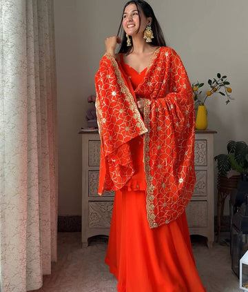 Royal Georgette Premium Suit with Designer Dupatta