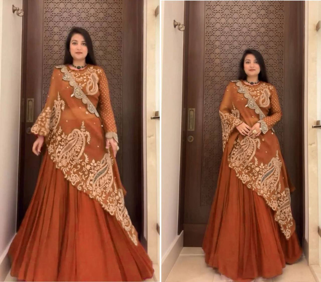 Designer Embroidered Lehenga Blouse with Shrug Set