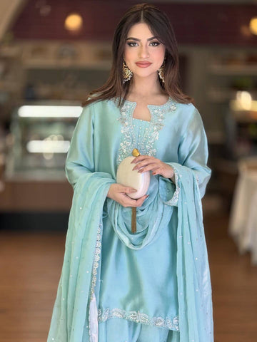 Celeste Glow Designer Farshi Palazzo Outfit
