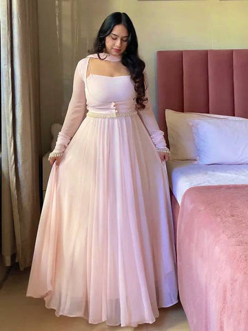 Magenta Charm Anarkali Ensemble