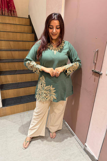 Cotton Embroidered Co-Ord Set